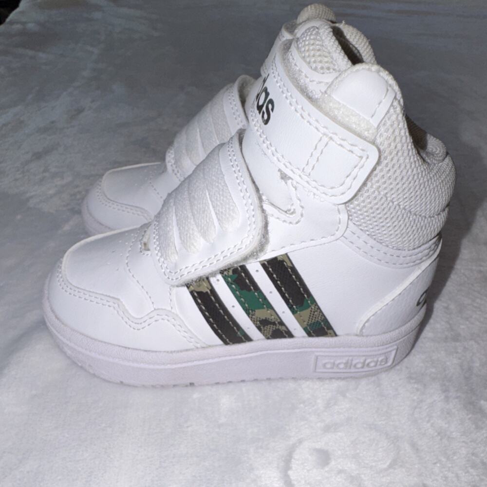 adidas GY4431 White Black Green Unisex Kids High‎ Top Sneaker Synthetic US 6K